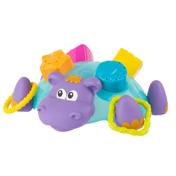 Farverig badetid med sød flodhest - Puttelegetøj til småbørn - LittleUnBox
